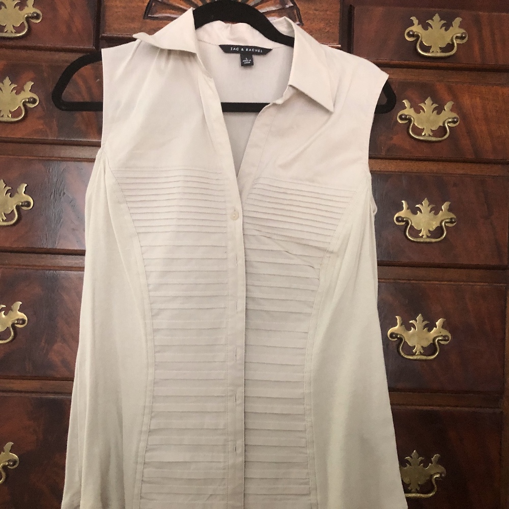 Zac and Rachel Beige Pleated Blouse